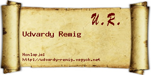 Udvardy Remig névjegykártya